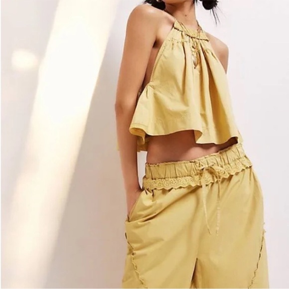Free People Beach Life Matching Set Yellow Tank Pant - Picture 2 of 10